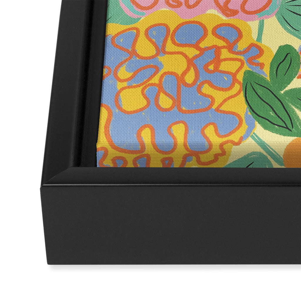 Yellow floral Framed Canvas Print Gallery Image 3