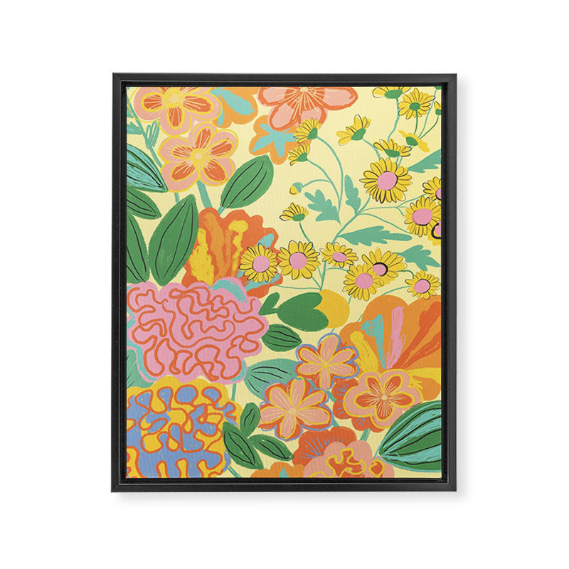 Yellow floral Framed Canvas Print Gallery Image 8