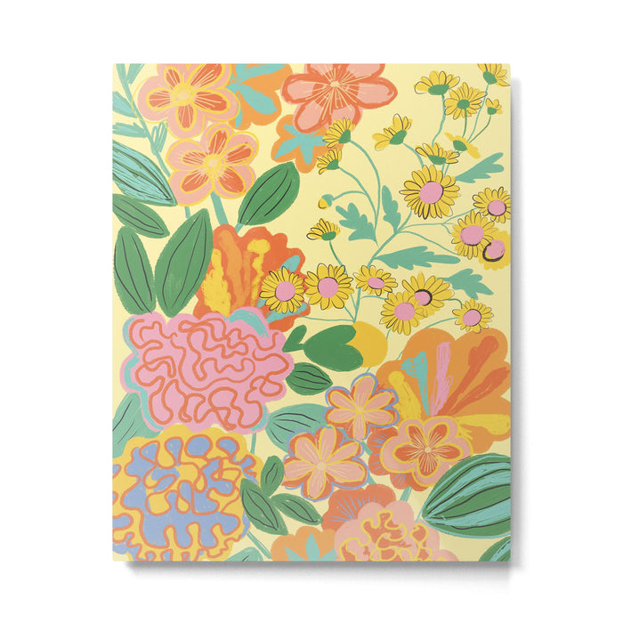 Yellow floral Metal Print Gallery Image 1
