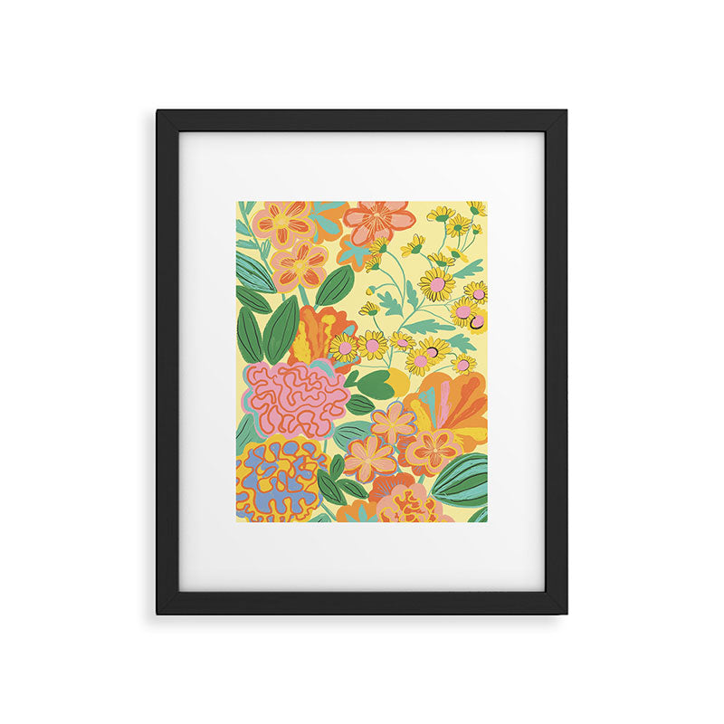 Yellow floral Framed Art Print Gallery Image 6