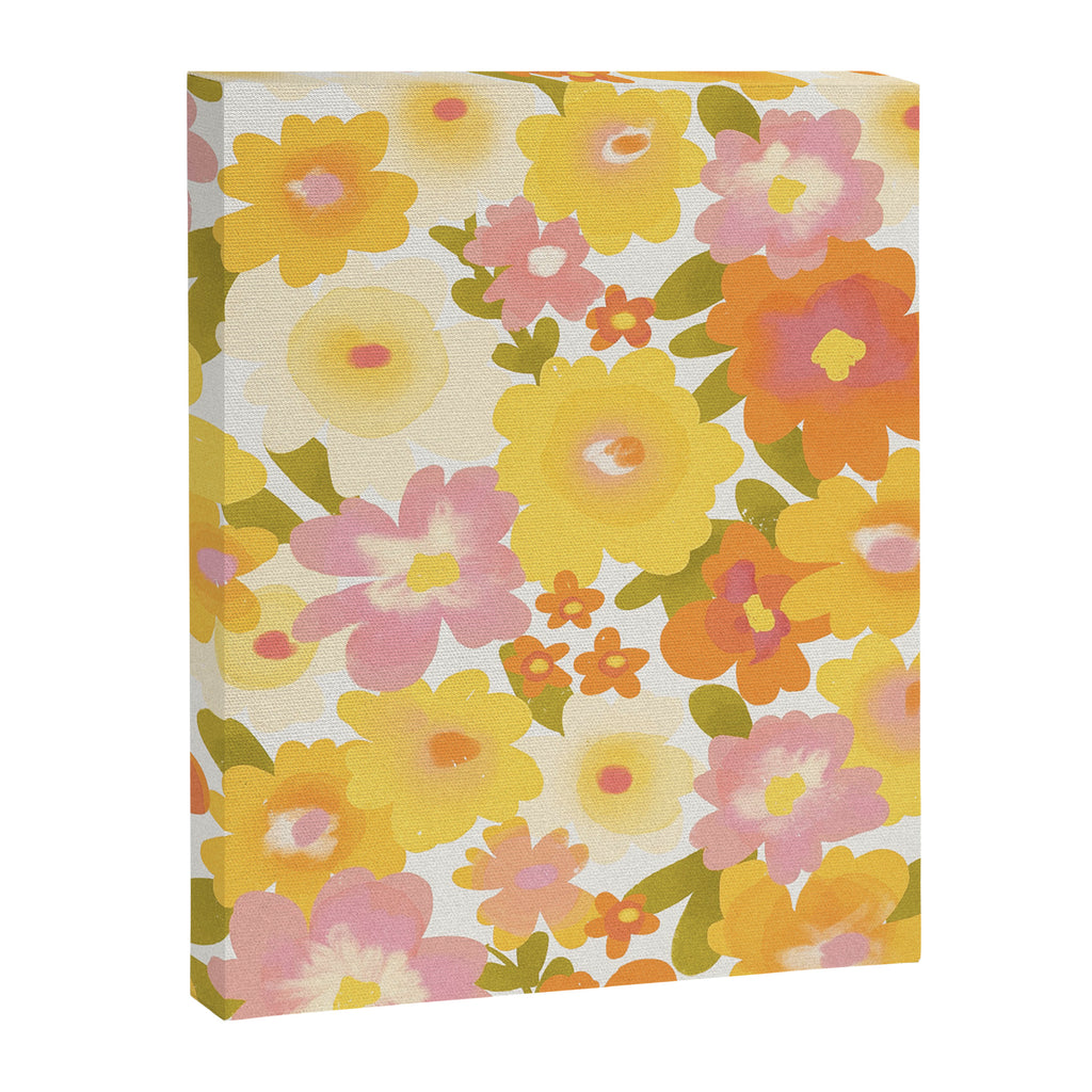 Yellow Garden Floral Pattern Canvas Print Gallery Image 8