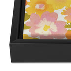 Yellow Garden Floral Pattern Framed Canvas Print Gallery Image 3
