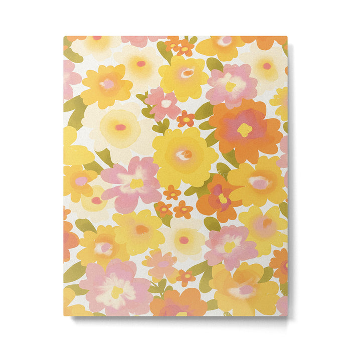 Yellow Garden Floral Pattern Metal Print Gallery Image 1
