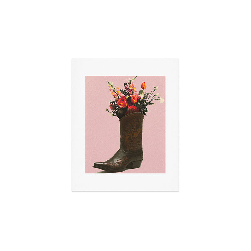 A Cowboy Boot With Spring Bouquet Art Print Gallery Image 1