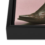 A Cowboy Boot With Spring Bouquet Framed Canvas Print Gallery Image 3