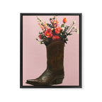 A Cowboy Boot With Spring Bouquet Framed Canvas Print Gallery Image 6