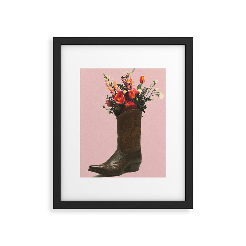 A Cowboy Boot With Spring Bouquet Framed Art Print Gallery Image 5