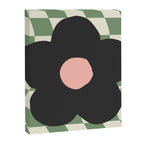 A Single Flower (Checked & Warped BG) Canvas Print Gallery Image 8