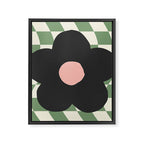 A Single Flower (Checked & Warped BG) Framed Canvas Print Gallery Image 8