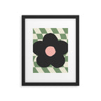 A Single Flower (Checked & Warped BG) Framed Art Print Gallery Image 6