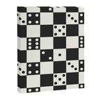 Checkered Dice Pattern (Creamy Milk & Dark Charcoal Color Palette) Canvas Print Gallery Image 8