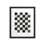 Checkered Dice Pattern (Creamy Milk & Dark Charcoal Color Palette) Framed Art Print Gallery Image 6