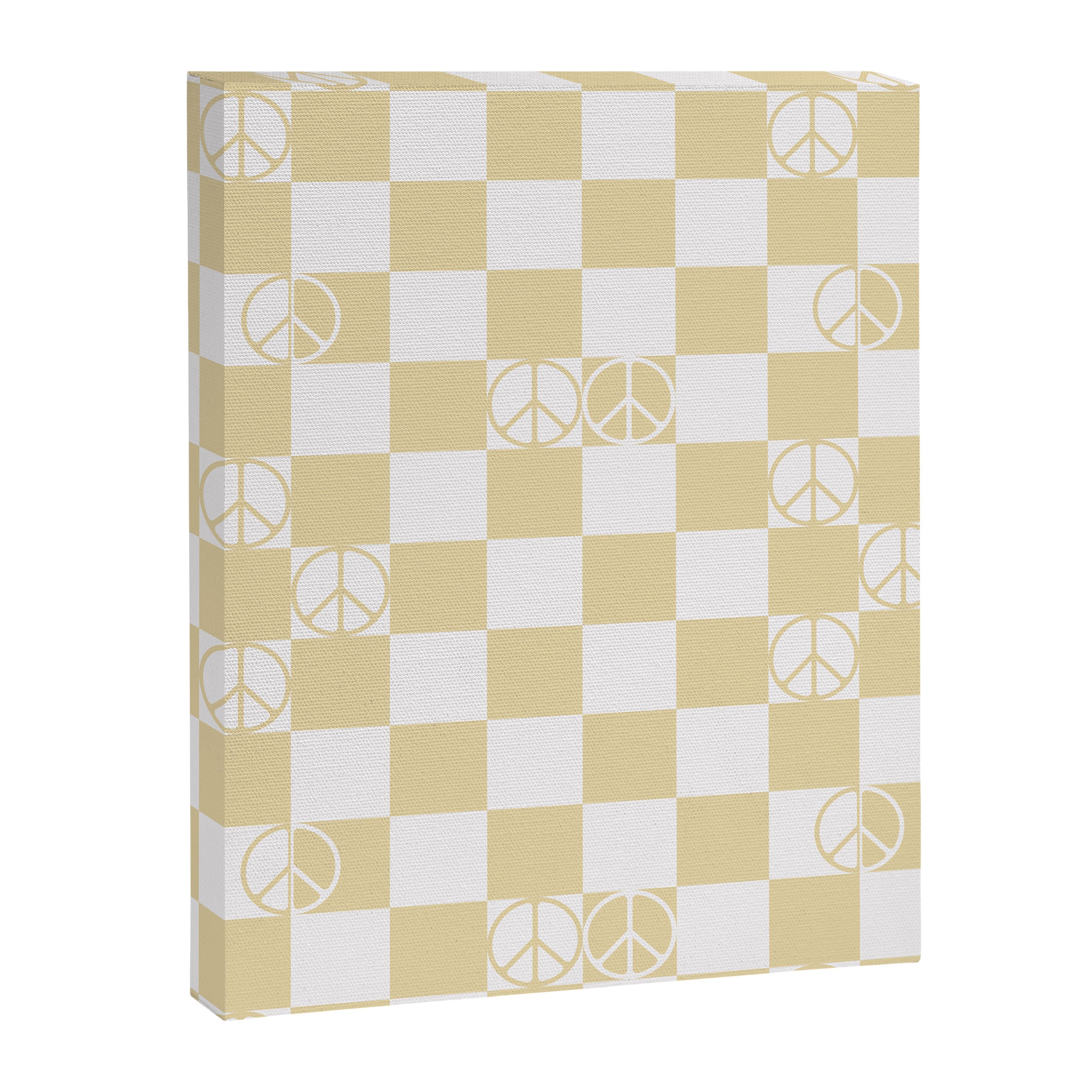 Checkered Peace Sign (Sand Color) Canvas Print Gallery Image 8