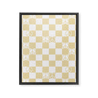 Checkered Peace Sign (Sand Color) Framed Canvas Print Gallery Image 8