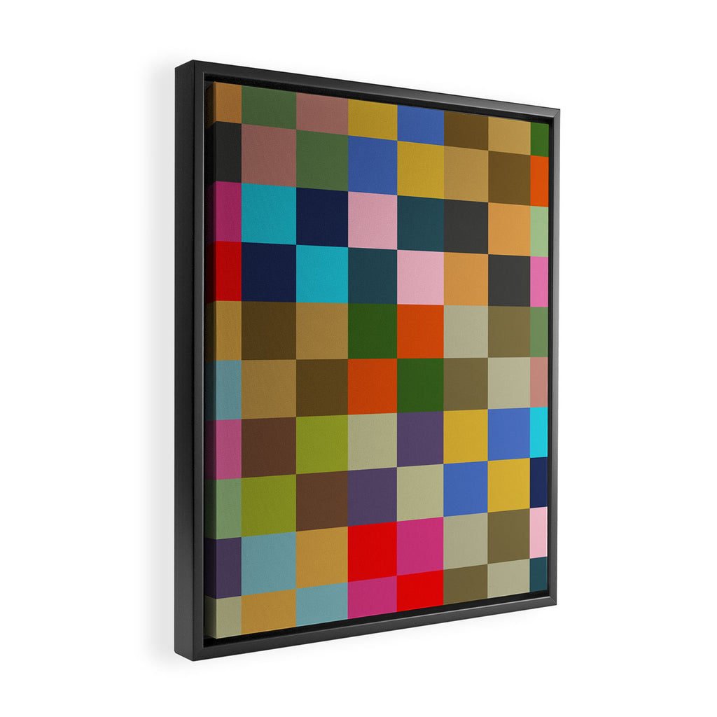 Colorful Checkerboard Framed Canvas Print Gallery Image 2