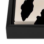 Cow Print (Light Beige & Black) Framed Canvas Print Gallery Image 3
