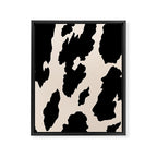 Cow Print (Light Beige & Black) Framed Canvas Print Gallery Image 8