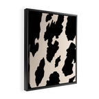 Cow Print (Light Beige & Black) Framed Canvas Print Gallery Image 2