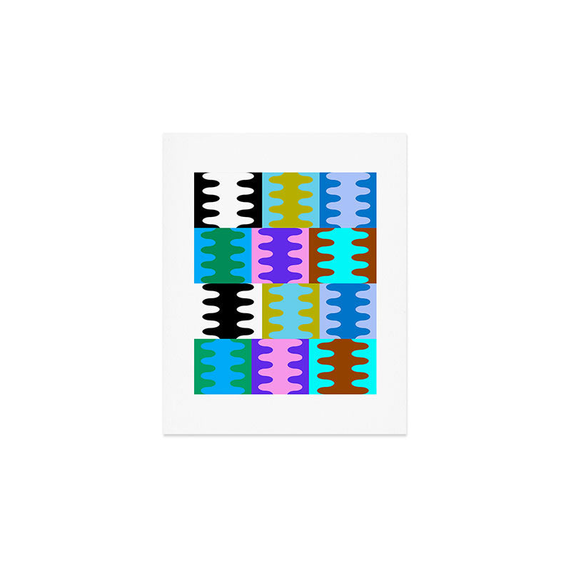 Funky Modern Wavy Shapes 2.0 | Color Block Pattern Art Print Gallery Image 1