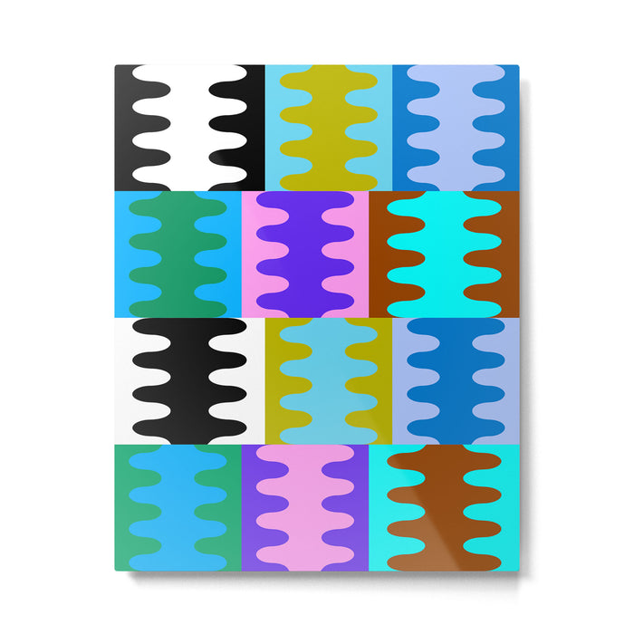 Funky Modern Wavy Shapes 2.0 | Color Block Pattern Metal Print Gallery Image 1