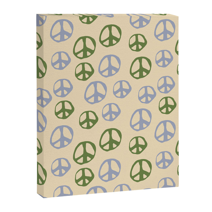 Hand-drawn Peace Symbol Pattern Canvas Print Gallery Image 1