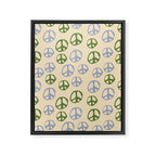 Hand-drawn Peace Symbol Pattern Framed Canvas Print Gallery Image 8