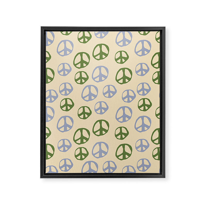 Hand-drawn Peace Symbol Pattern Framed Canvas Print Gallery Image 8