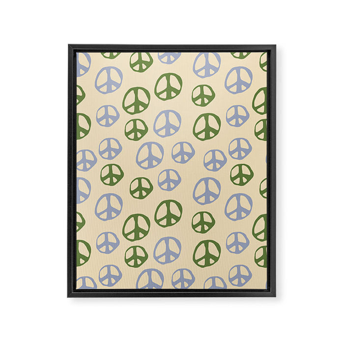 Hand-drawn Peace Symbol Pattern Framed Canvas Print Gallery Image 1