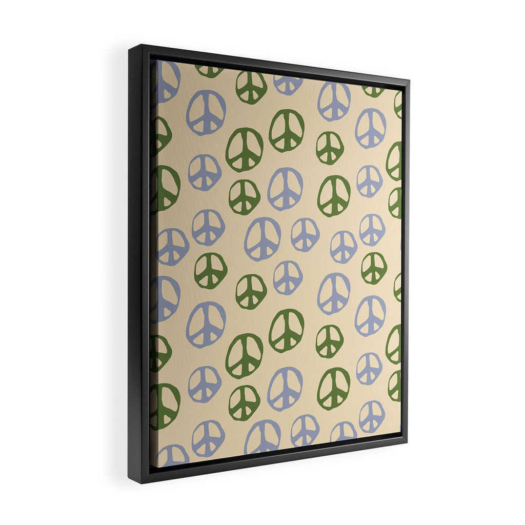 Hand-drawn Peace Symbol Pattern Framed Canvas Print Gallery Image 2