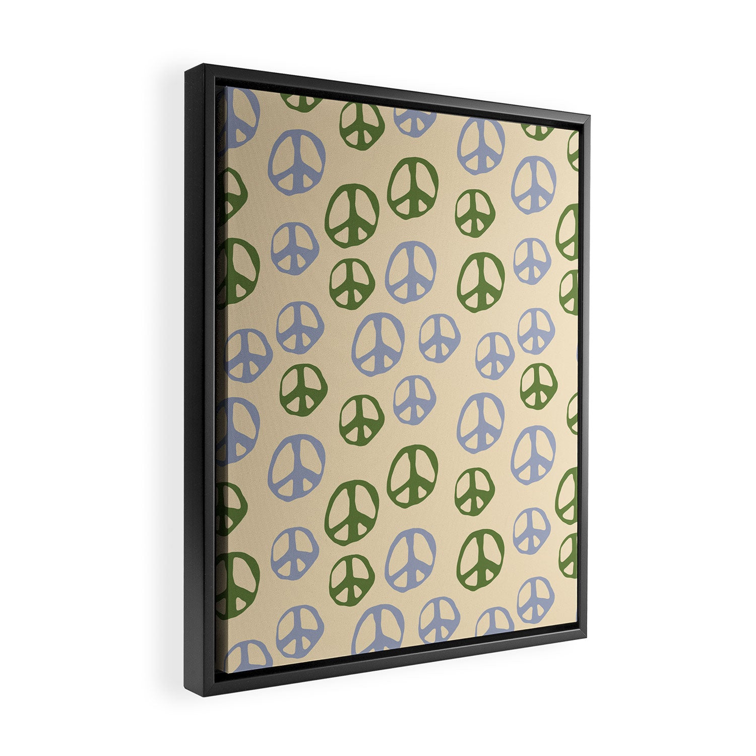 Hand-drawn Peace Symbol Pattern Framed Canvas Print Gallery Image 2