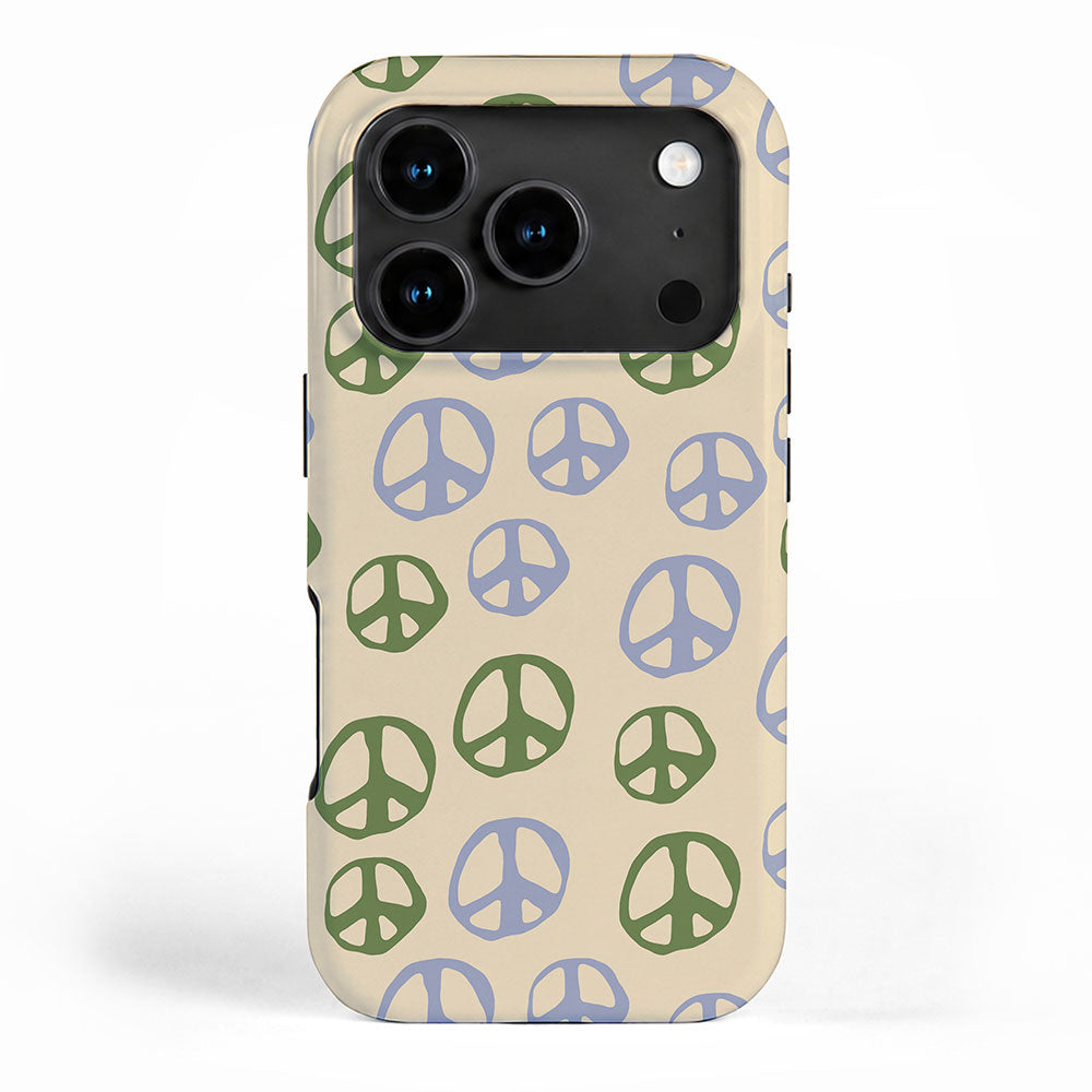 Hand-drawn Peace Symbol Pattern iPhone Case Gallery Image 1