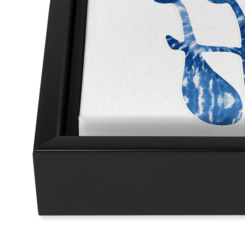HO-HO-HO! groovy typography \\ blue tie dye and smiley face Framed Canvas Print Gallery Image 3