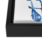 HO-HO-HO! groovy typography \\ blue tie dye and smiley face Framed Canvas Print Gallery Image 3