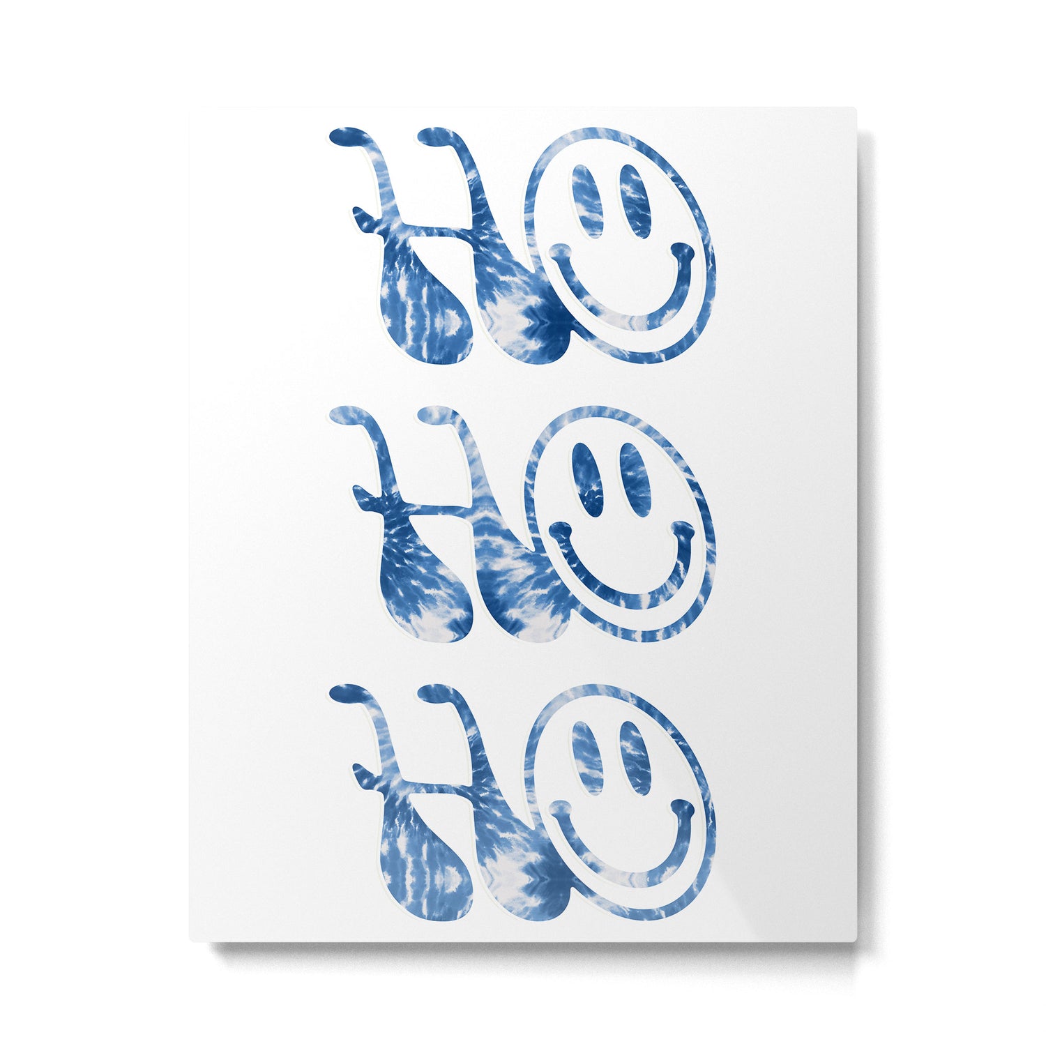 HO-HO-HO! groovy typography \\ blue tie dye and smiley face Metal Print Gallery Image 4