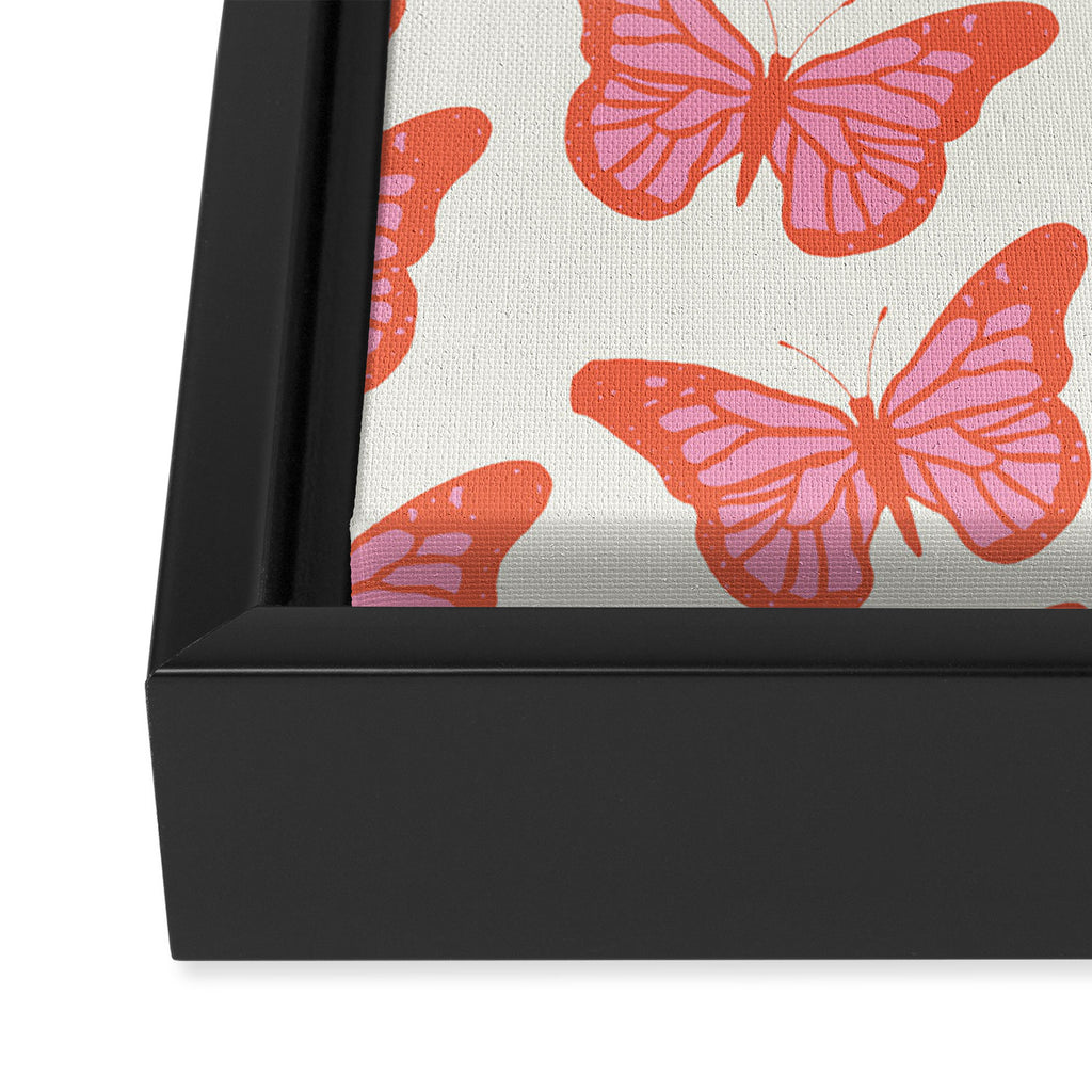 Pink and Orange Butterflies Pattern  Framed Canvas Print Gallery Image 2