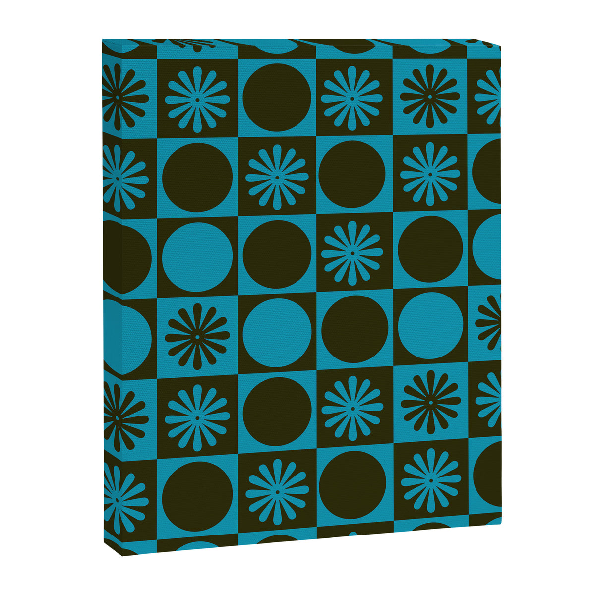 Retro Checkered Pattern (Muted Blue / Dark Green) Canvas Print Gallery Image 8