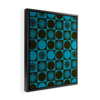 Retro Checkered Pattern (Muted Blue / Dark Green) Framed Canvas Print Gallery Image 2