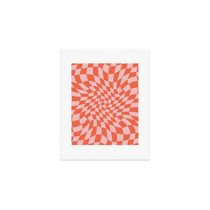Retro Warped Checkerboard Art Print Gallery Image 1