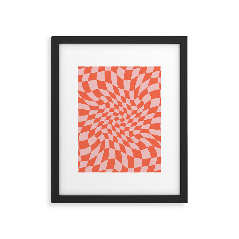 Retro Warped Checkerboard Framed Art Print Gallery Image 6