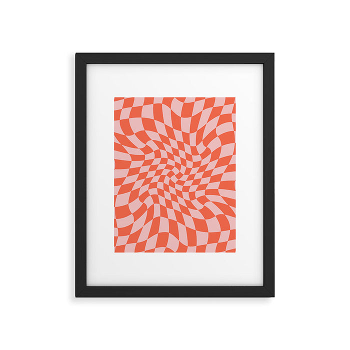 Retro Warped Checkerboard Framed Art Print Gallery Image 1