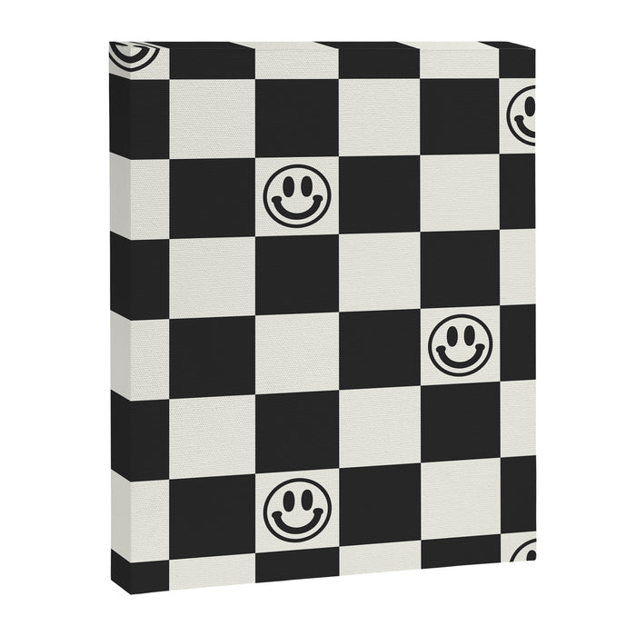 Smiley Face & Checkerboard  Canvas Print Gallery Image 1