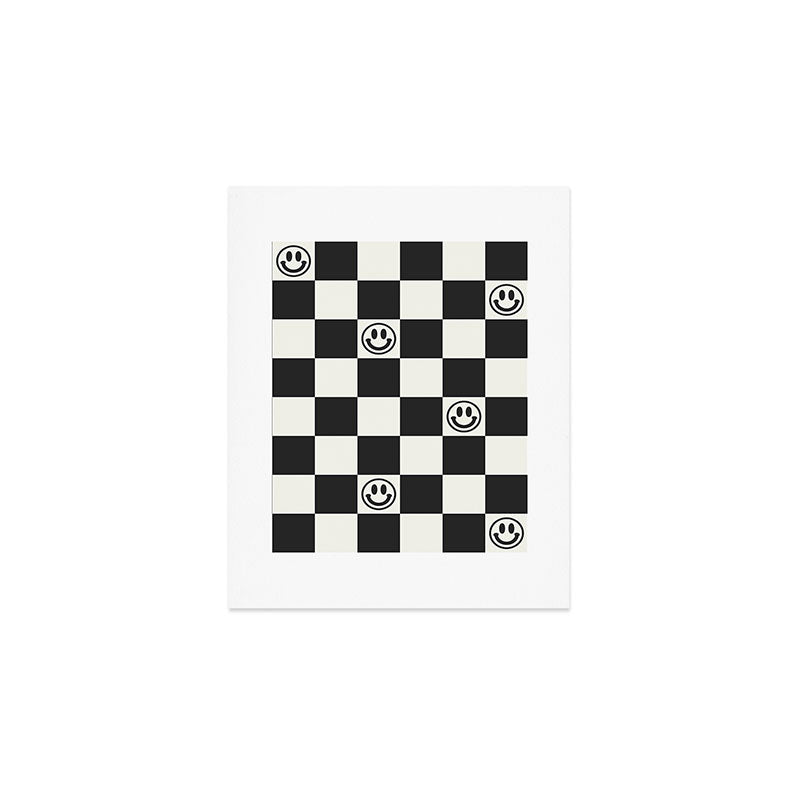 Smiley Face & Checkerboard  Art Print Gallery Image 1