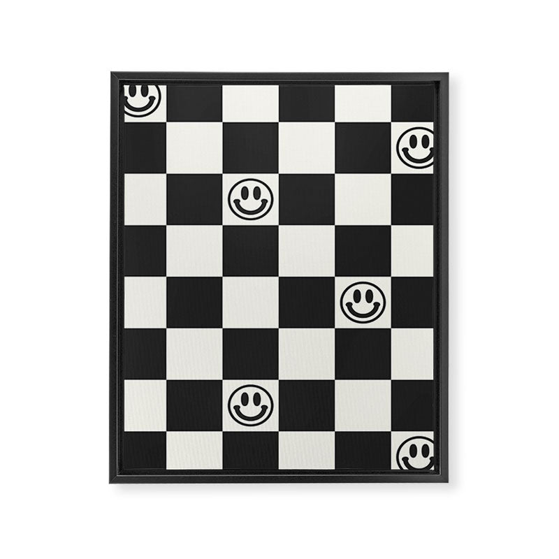 Smiley Face & Checkerboard  Framed Canvas Print Gallery Image 8