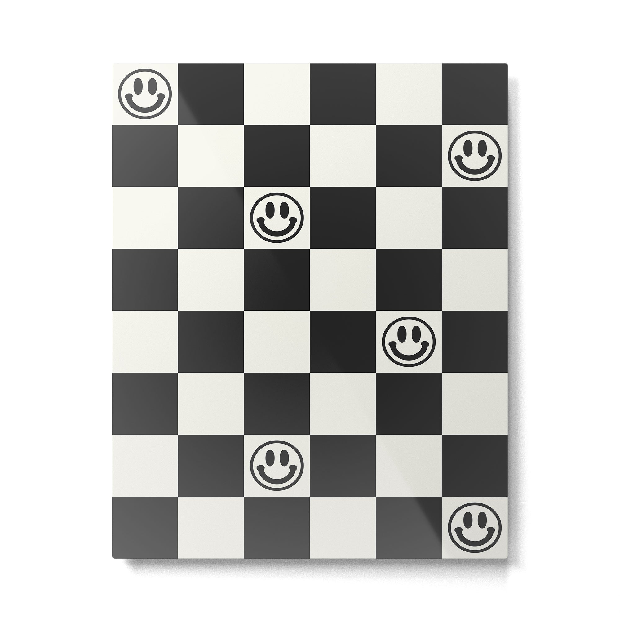 Smiley Face & Checkerboard  Metal Print Gallery Image 6