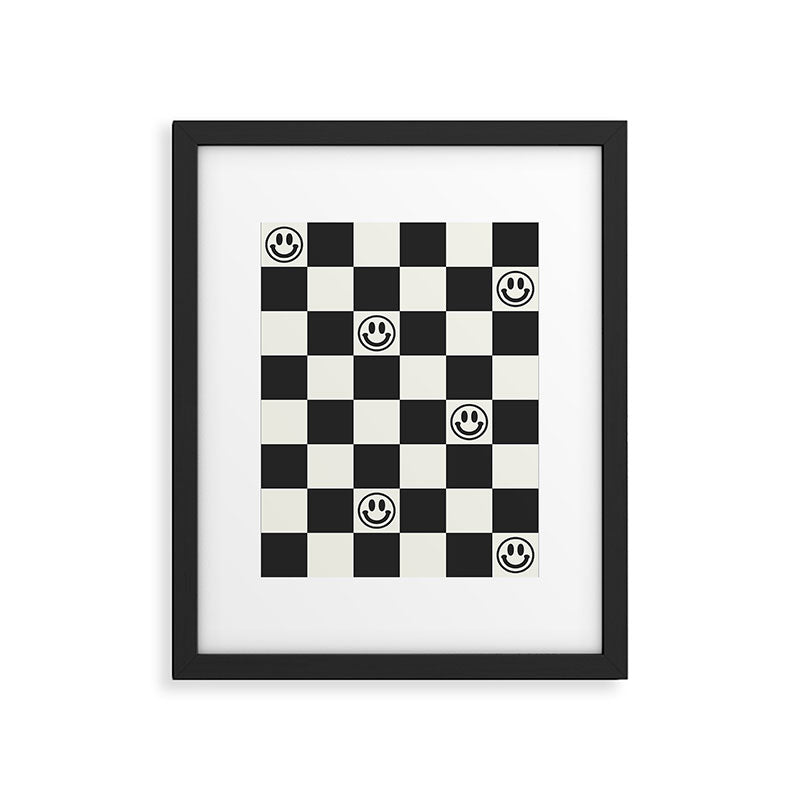 Smiley Face & Checkerboard  Framed Art Print Gallery Image 6