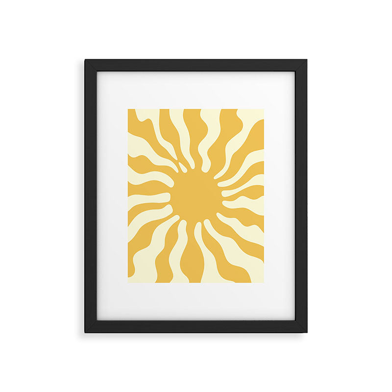Sun Rays  \\ Vanilla Cream Beige & Lemon Cake Yellow Color Palette Framed Art Print Gallery Image 5