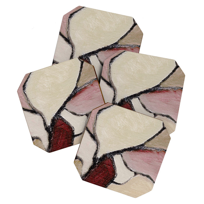 Abstract Oil Painting Maroon Mauve Taupe 2c34 Coaster Gallery Image 1