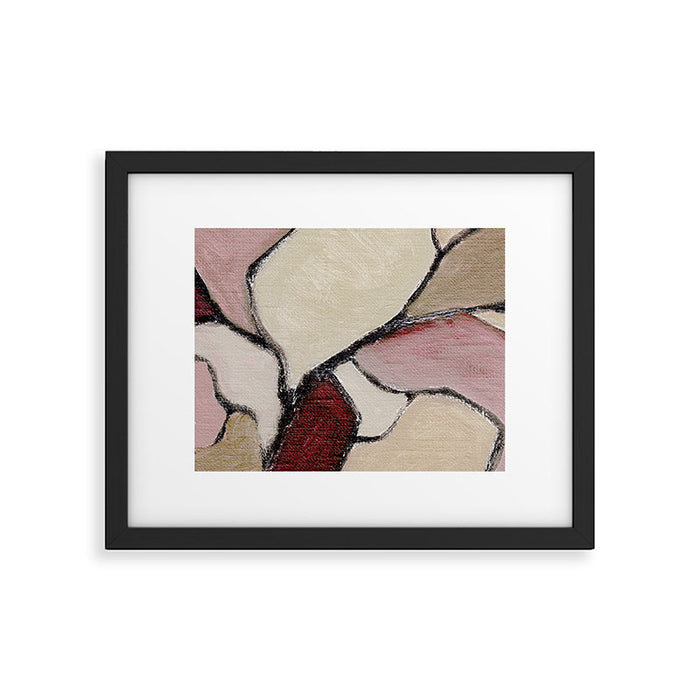 Abstract Oil Painting Maroon Mauve Taupe 2c34 Framed Art Print Gallery Image 1