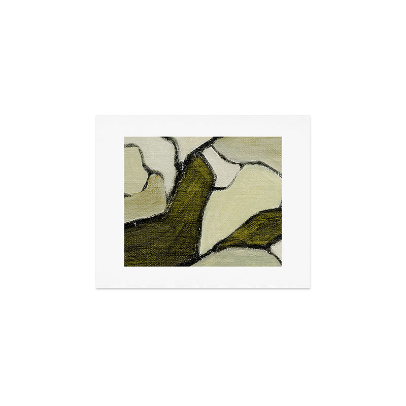 Olive Green Abstract Art Art Print Gallery Image 1