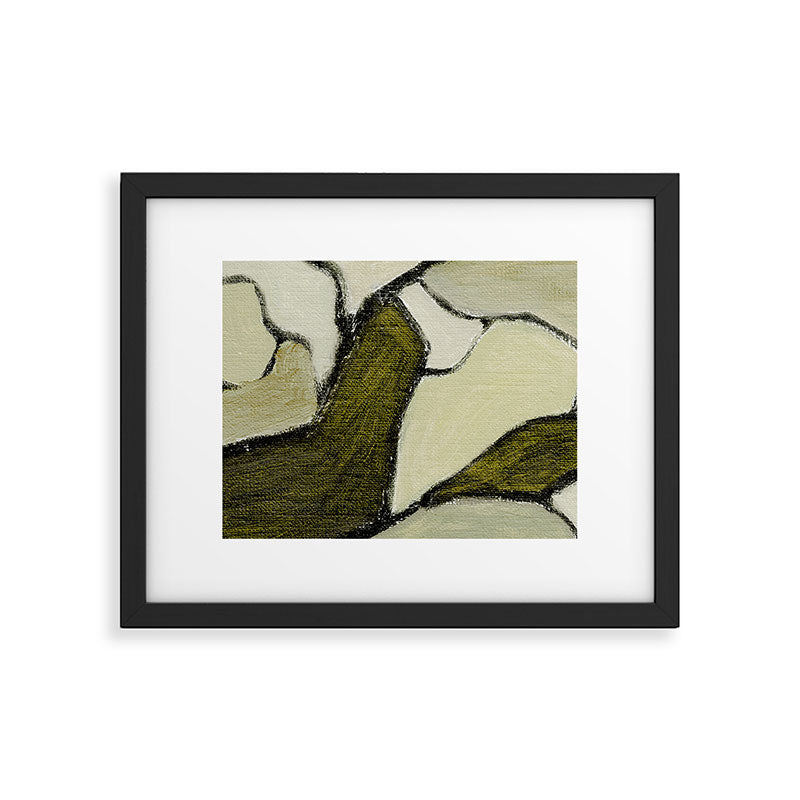 Olive Green Abstract Art Framed Art Print Gallery Image 5